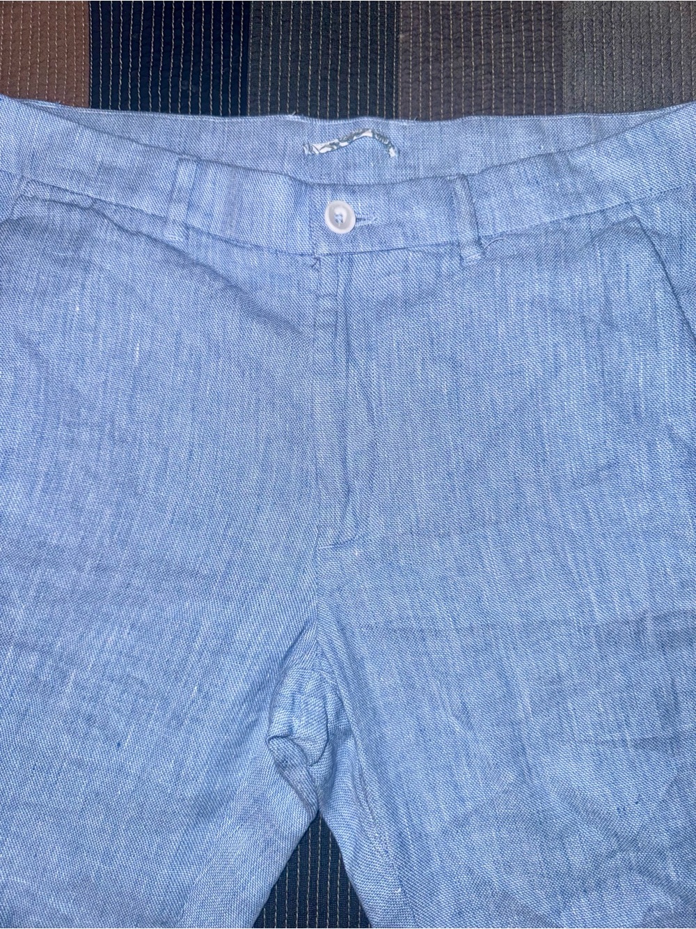 Porter & Ash Chambray Linen/Cotten Flat Front Shorts size 34 - Picture 2 of 8